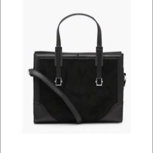 Suedette & metal trim mini tote cross body